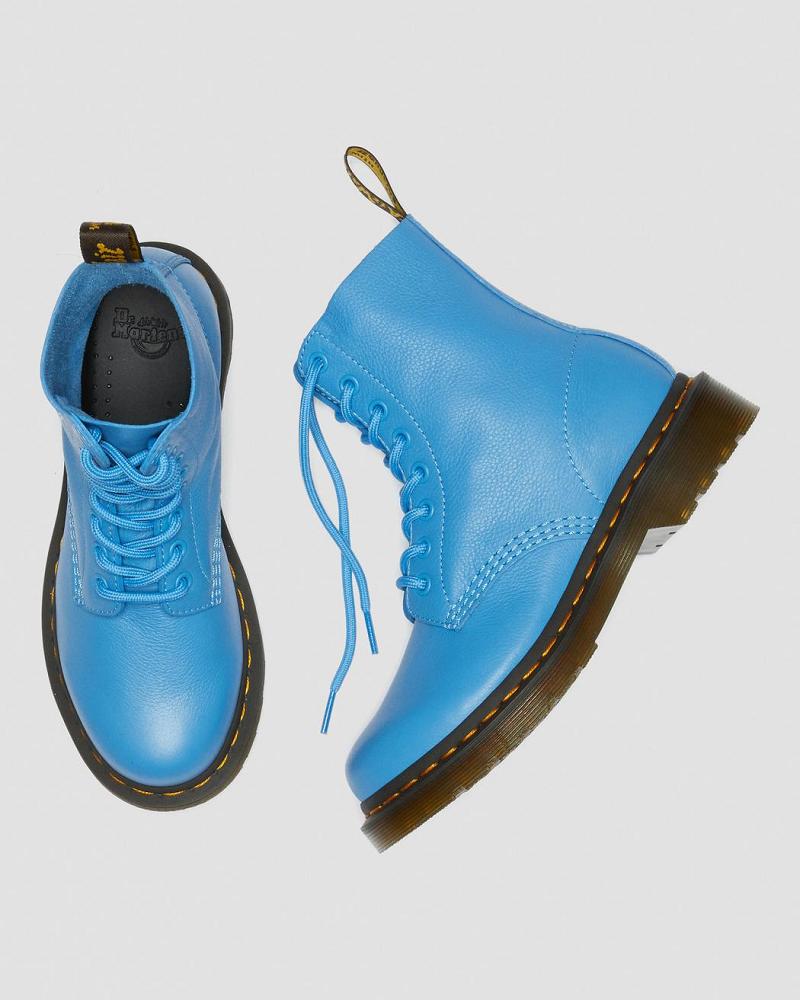 Dr Martens 1460 Pascal Virginia Lær Ankelstøvletter Dame Blå | Norge 89WNB